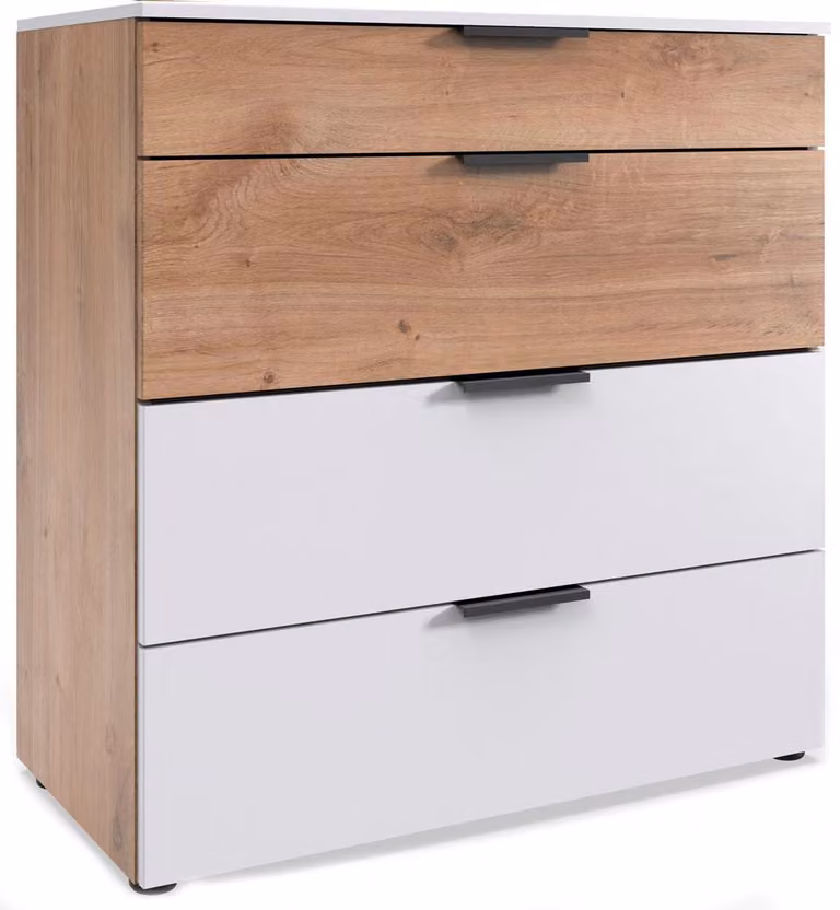 Cassettiera Level 81x41x84cm bianco/rovere plank (18810)