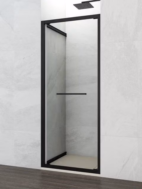 Box doccia frontale SPAZIO porta battente 75 cm (73.5-75) nero opaco