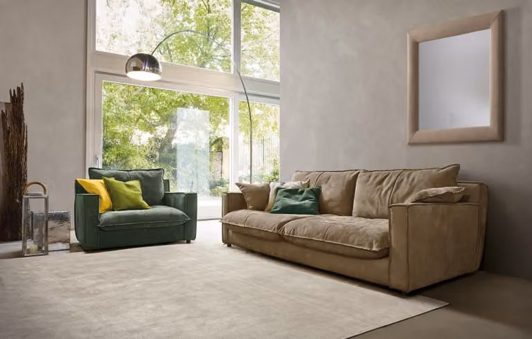 Sofagarnitur 3+1 Sitzer Luxus Garnitur Set Sofas Sessel Leder Sofa Wohnzimmer