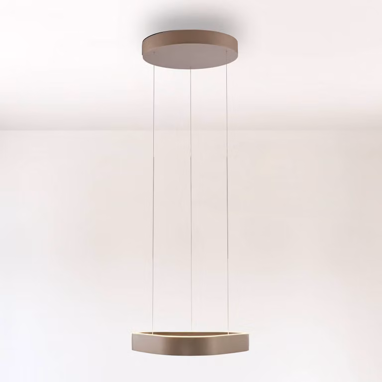 Paul Neuhaus lampada LED a sospensione Q-Stretto, bronzo, 40,8 cm dimmerabile, Bronzo / Ottone antico, Soggiorno / Sala da pranzo, Metallo, Moderno