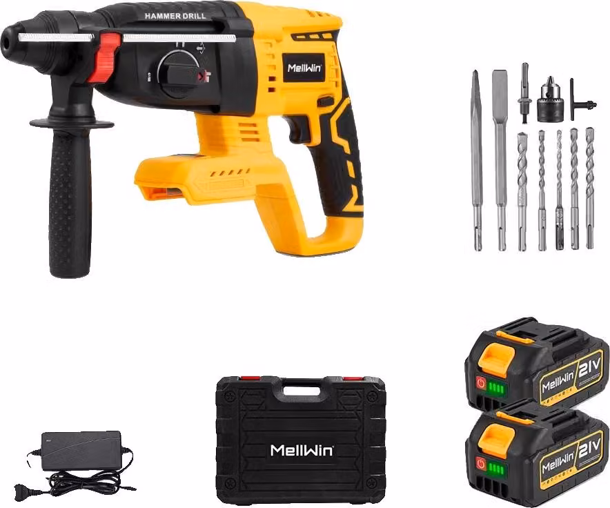 Trapano elettrico a percussione, motore brushless da 1680W, 4 modalità versatili, 2XBatteria Set-C