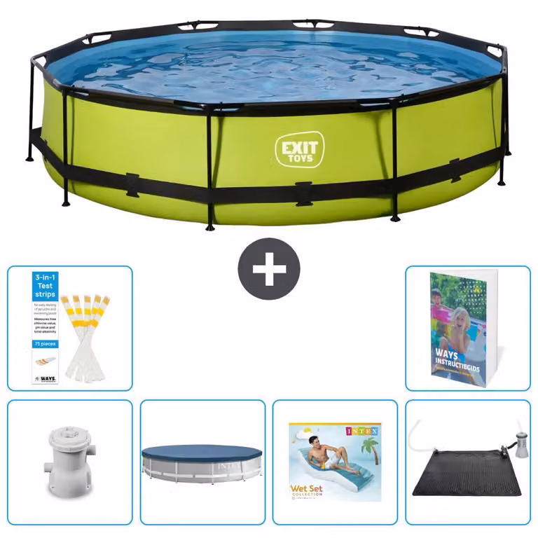Piscina gonfiabile rettangolare - 360x76 cm - Set da 5 pezzi - Modello S219