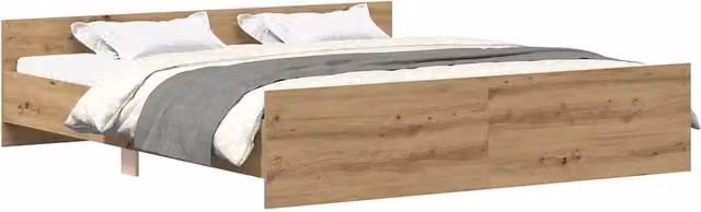 Letto matrimoniale | Letto per adulti | Giroletto senza Materasso Rovere Artigianale 180x200 cm