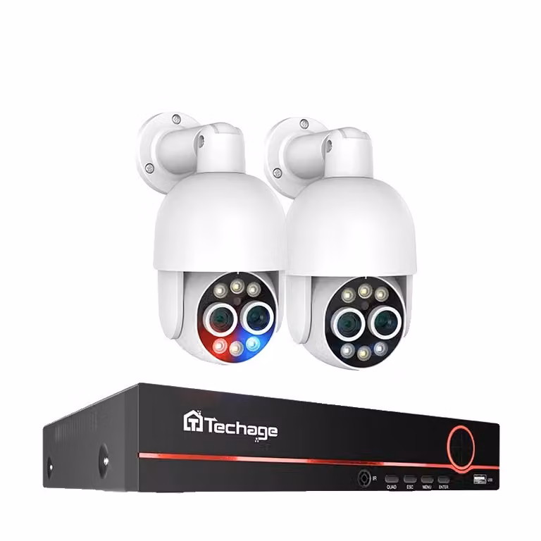 Sistema di telecamere di sicurezza, zoom 8x, audio bidirezionale, LILA, Nessuno
