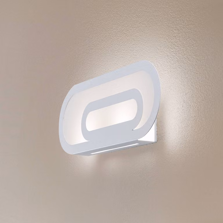 Applique da parete Elzear SOLLUX LIGHTING, dimmerabile, Bianco / Opale, Soggiorno / Sala da pranzo, Metallo, Moderno, Applique