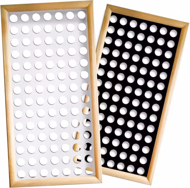 Moduli Decorativi Piccoli Fori Signorbit in Legno e PVC, Colore Nero, L 73 cm x H 148 cm – 1