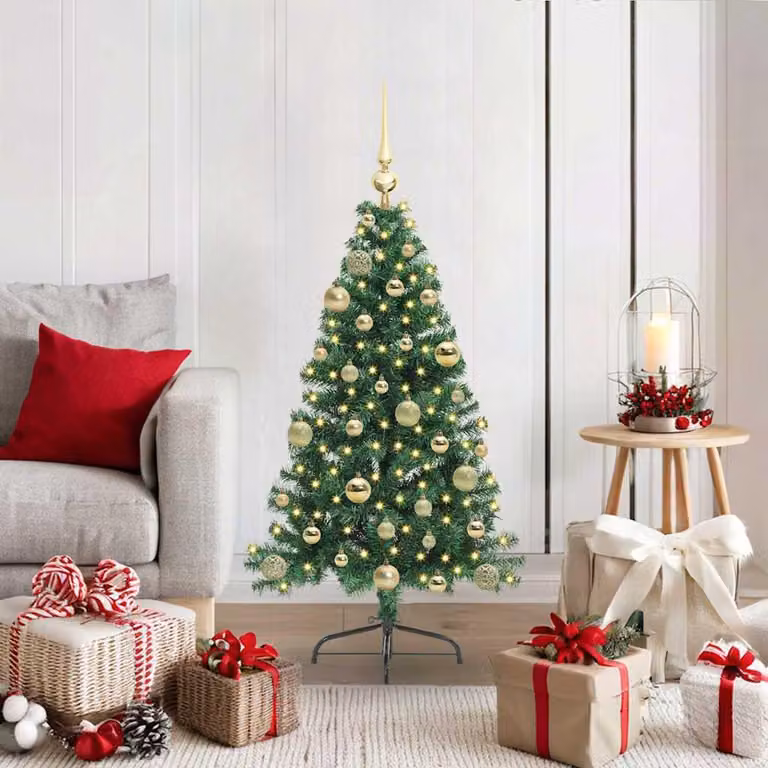 Maison Exclusive - Albero di Natale artificiale preilluminato verde 120 cm PVC