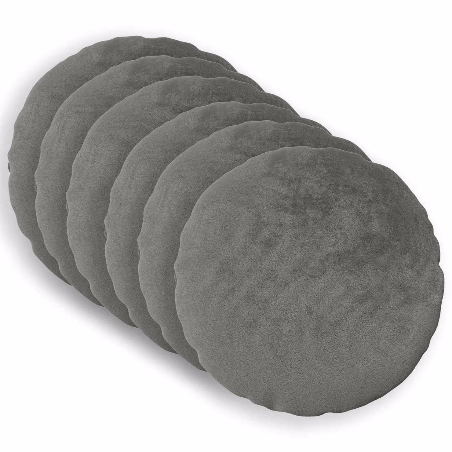vidaXL Federa 6 pcs HEERLEN Grigio Scuro Ø 30 cm Flanella
