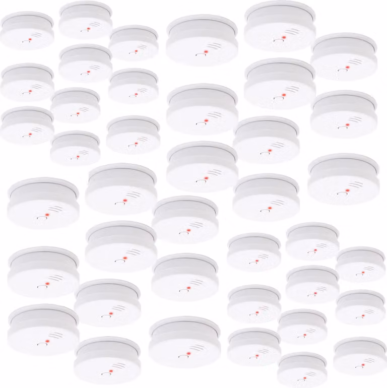rivelatore di fumo 120x con batteria da 9V, lunga durata, volume di allarme 85dB, rivelatore di incendio wireless, DIN EN 14604