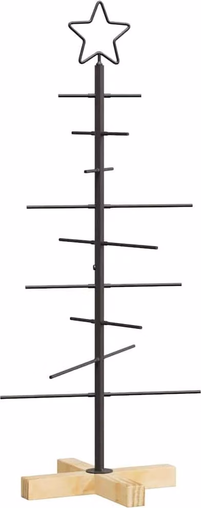 Albero di Natale in metallo con supporto Nero 89 cm