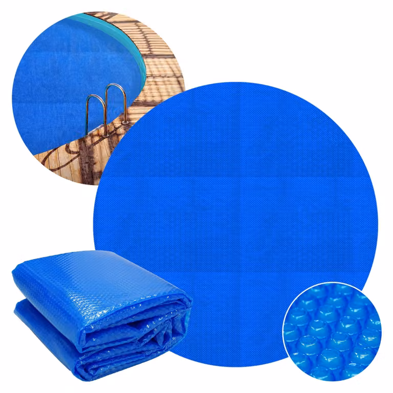 ECD Germany Telo solare per piscina rotondo Ø 500 cm Blu Telo solare per piscina 400 µm Telo solare Telo solare tagliabile Copertura per piscina Telo termico Riscaldamento per piscina