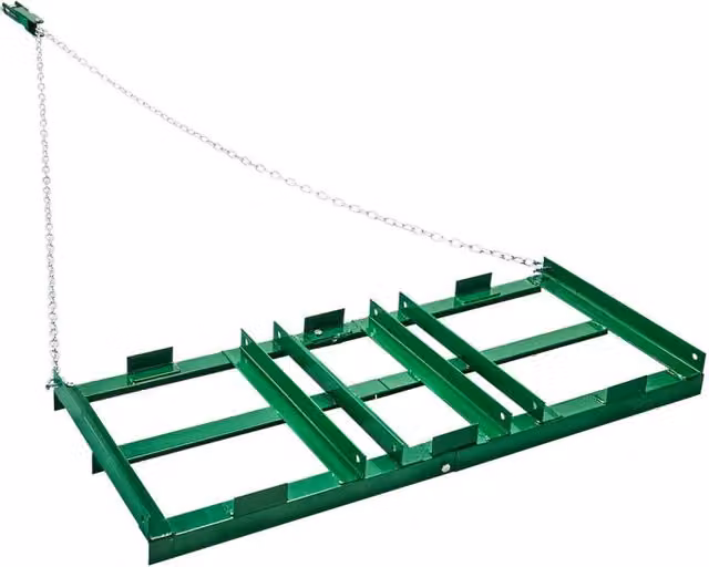 Erpice Trainato per Livellamento Prato in Acciaio Q235 1220x500x100 mm con Barre Regolabili e Catena 1830 mm per ATV UTV Trattore