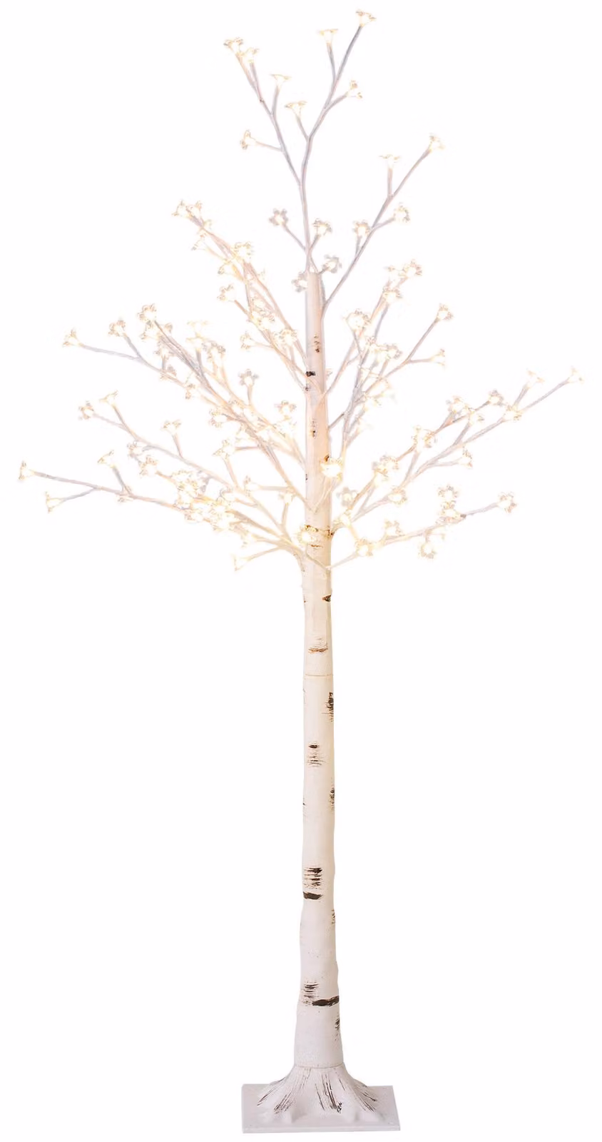 Albero Luminoso di Ciliegio Alto 150 cm con 120 Luci LED e 3 Livelli di Luminosità per Interni ed Esterni Bianco