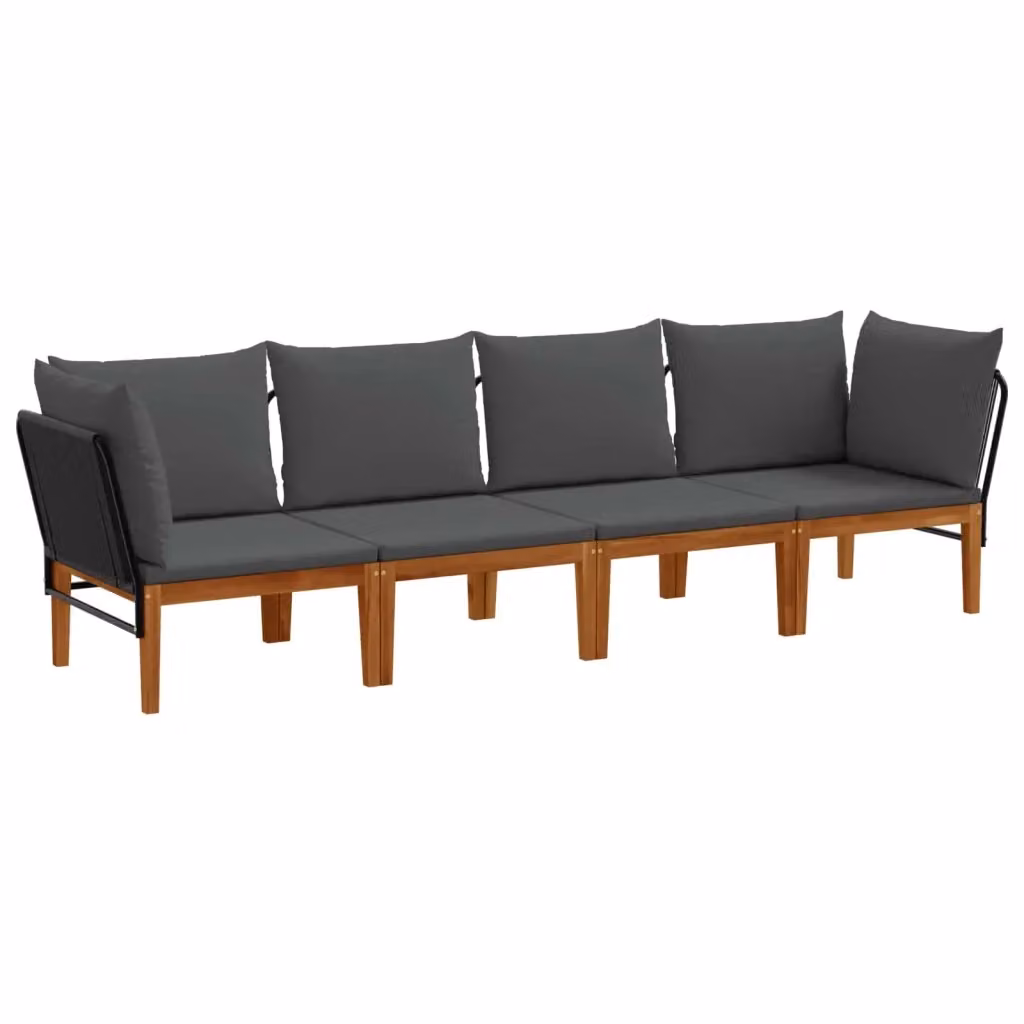 Set di divano da giardino a forma di L vidaXL in legno di acacia con cuscini inclusi – 2