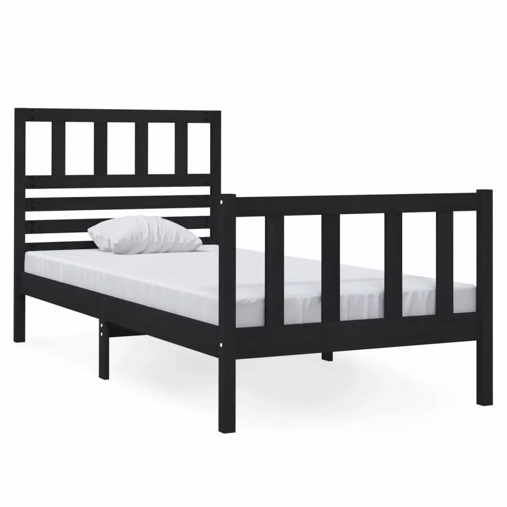 vidaXL Giroletto Single in Legno di Pino Nero L 75 x P 190 cm – 2