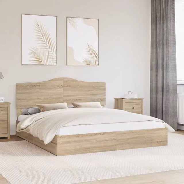 Letto con Contenitore con cassetto Rovere Sonoma 180 x 200 cm 3413480