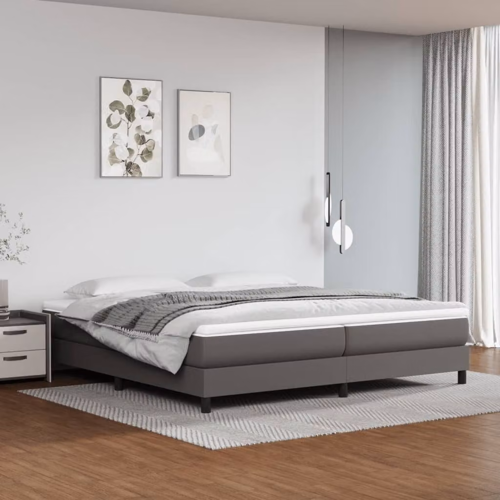 Maison Exclusive - Struttura letto boxspring grigia 200x200 cm in ecopelle