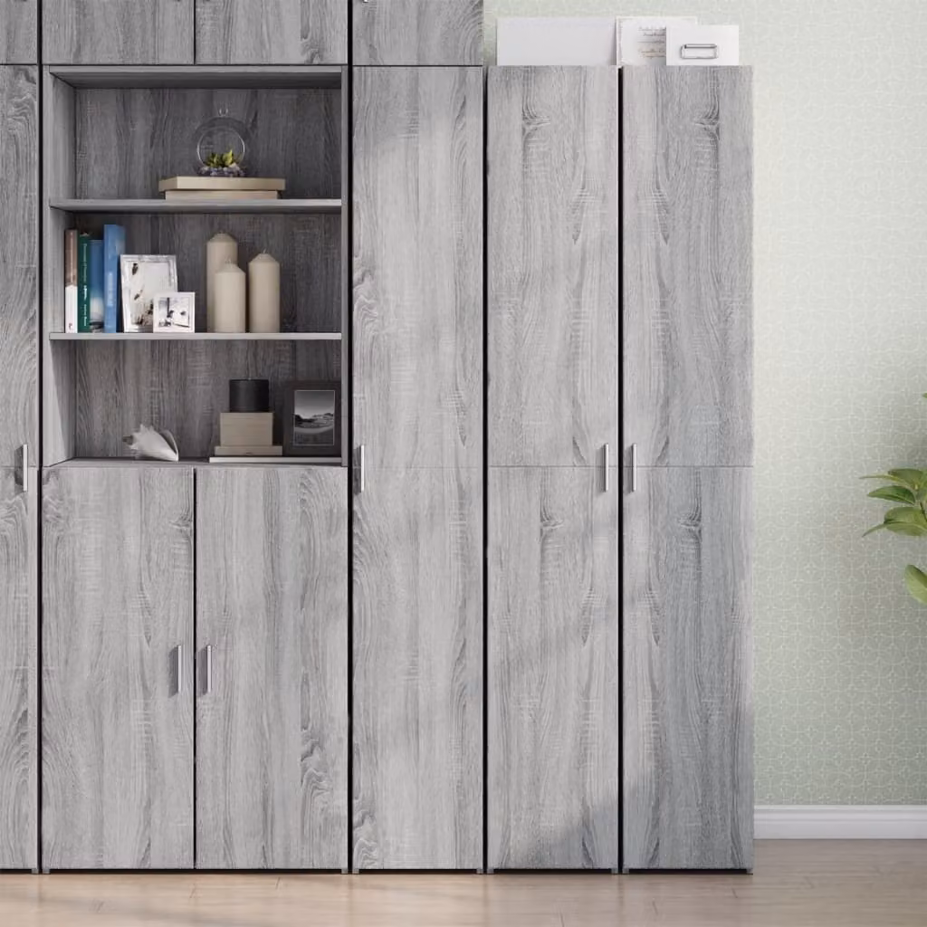 Credenza Grigio Sonoma 30x42,5x185 cm in Legno Ingegnerizzato