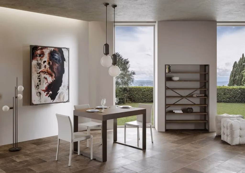 Tavolo Allungabile Moderno GIORDANOSHOP in MDF Laminato Noce con Telaio Antracite L: 140-400 cm, P: 90 cm, H: 77 cm – 2