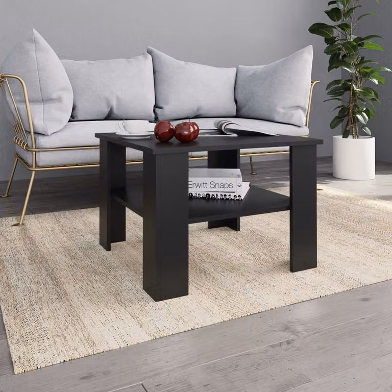 vidaXL Tavolino nero 60x60x42 cm Materiale a base di legno - Tavolino - Tavolini - Tavolino da salotto - Tavolini da salotto