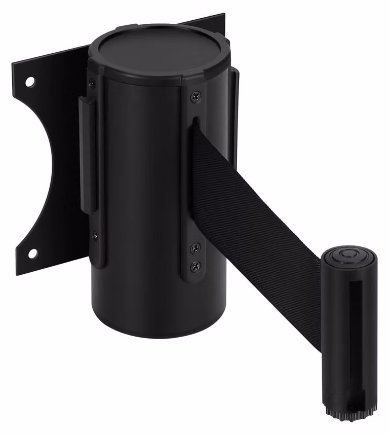 Barriera di sicurezza da parete con cintura, 3 metri, colore nero