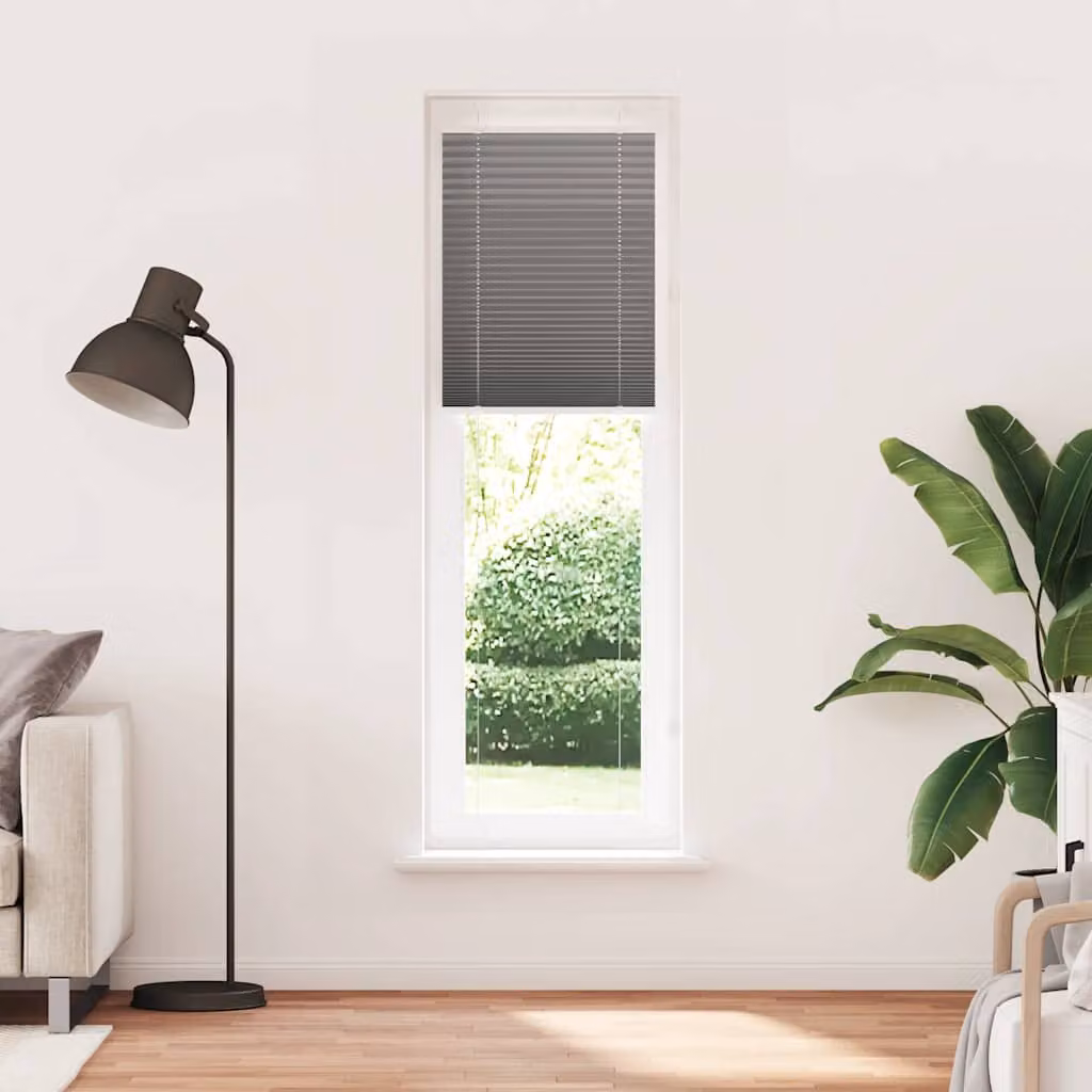 vidaXL Tenda Plissettata Antracite 60x200 cm Larghezza Tessuto 59,4 cm