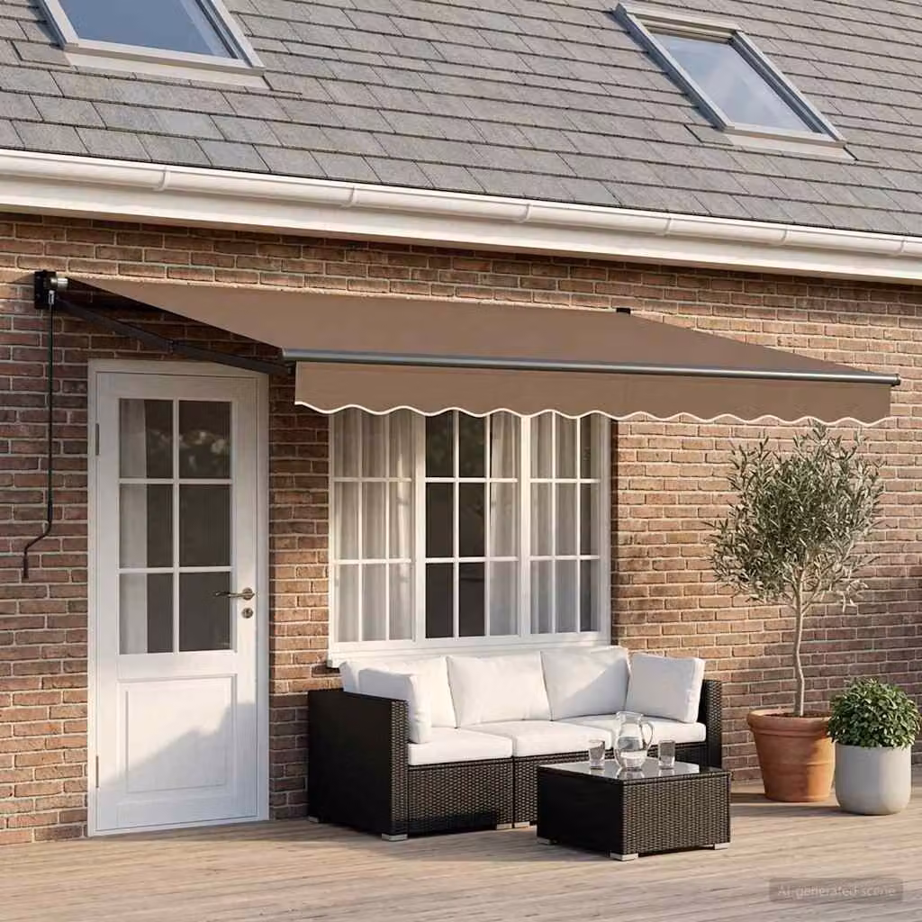 vidaXL Tenda retrattile Tortora 5 x 3 m 100% Poliestere e Alluminio