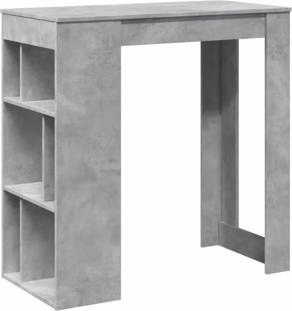 Tavolo Bar con Rastrelliera Grigio L: 102 cm, P: 50 cm, H: 103,5 cm in Multistrato e MDF