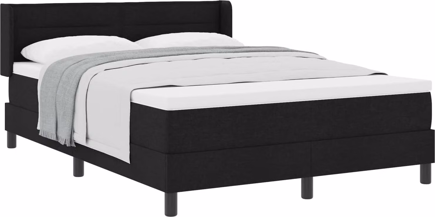 Maison Exclusive - Letto boxspring con testiera, nero, 200 x 160 cm, tessuto
