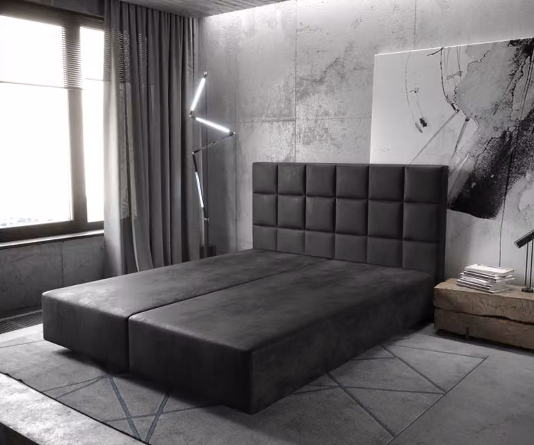 DELIFE Telaio boxspring Dream-Fine 180x200 cm microfibra antracite vintage