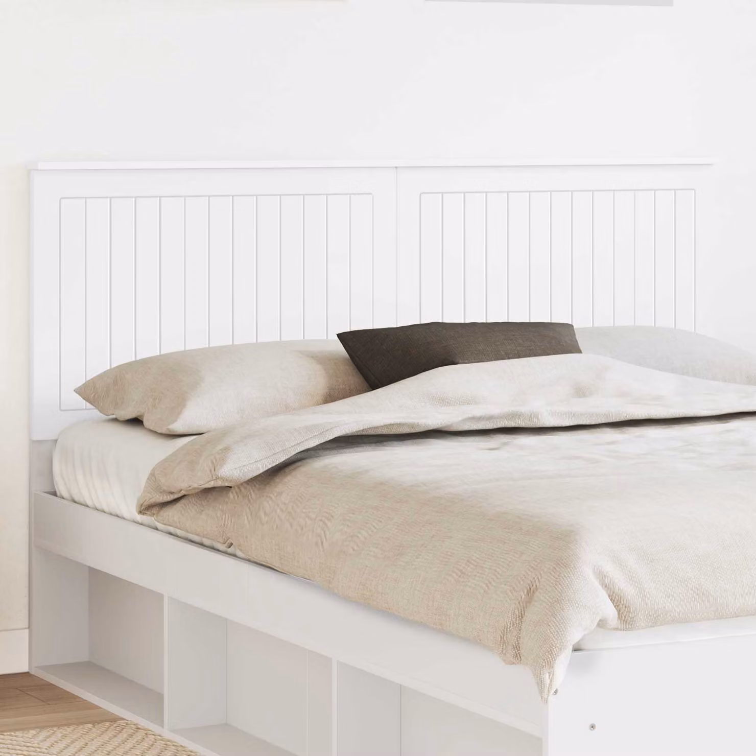 Testiera per letto moderna vidaXL in legno ingegnerizzato bianco