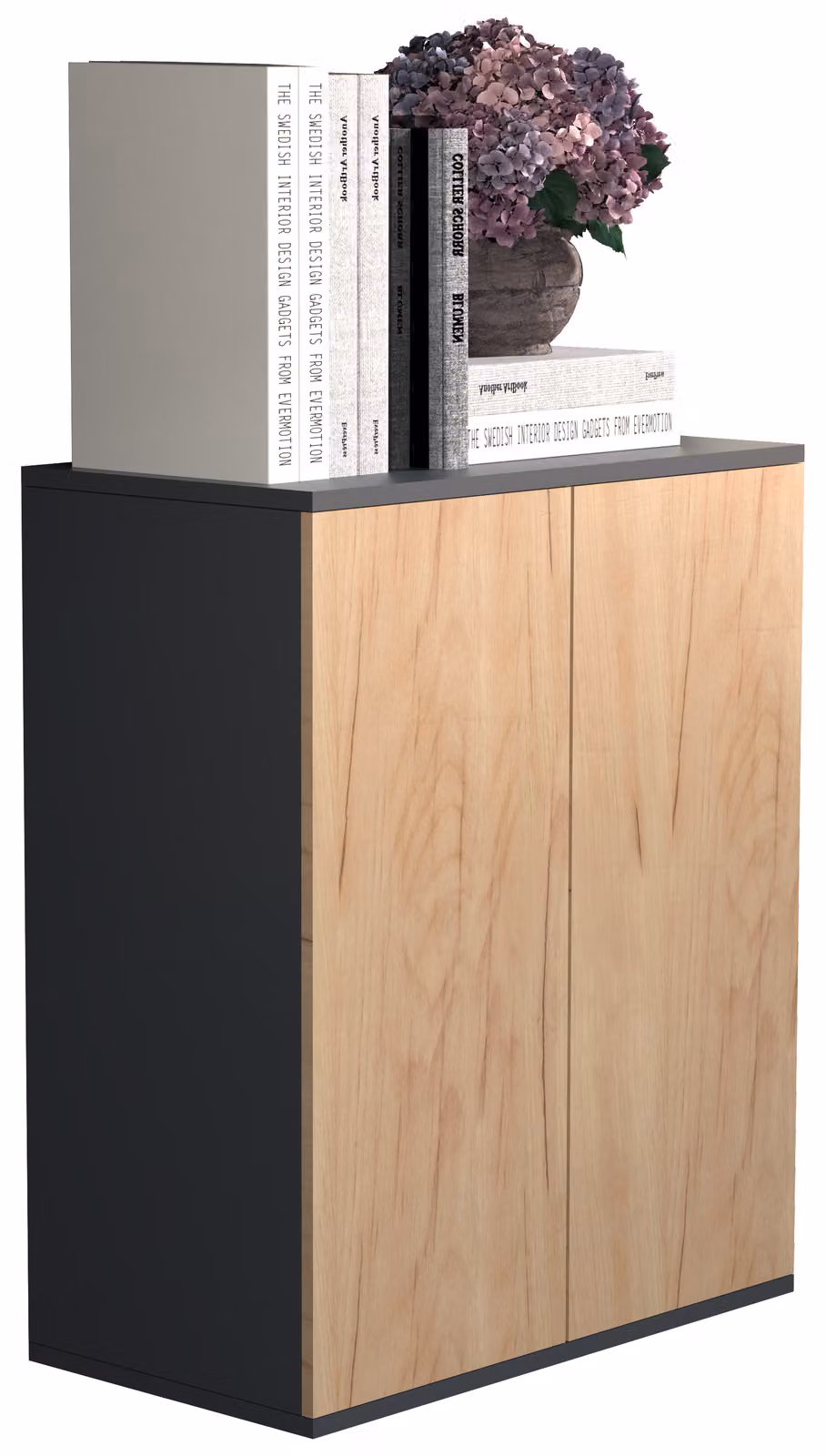Cassettiera in legno | Tavolino con ante girevoli | Dimensioni ca. H. 73 x W. 60 x D. 32 cm - Dalosa 2