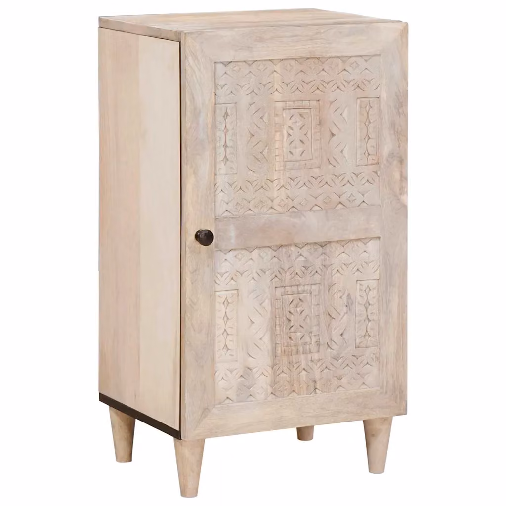 Credenza moderna vidaXL in legno di mango bianco sbiancato L/P/H: 40 x 33 x 75 cm
