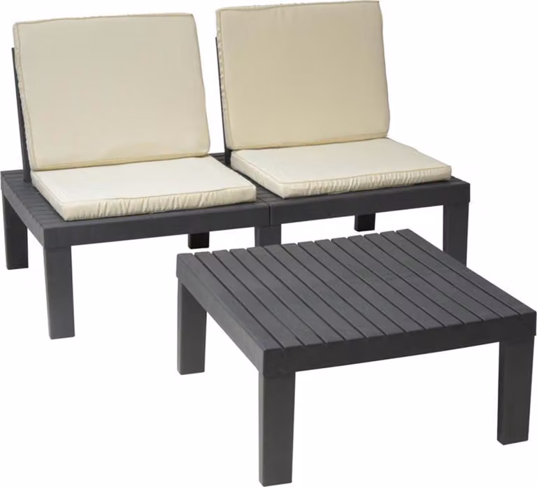 Set da giardino Pro Garden con cuscini color crema