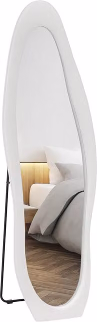 Specchio a Parete con Cornice Vellutata ¨C Zephmum ¨C Bianco 160x50 cm