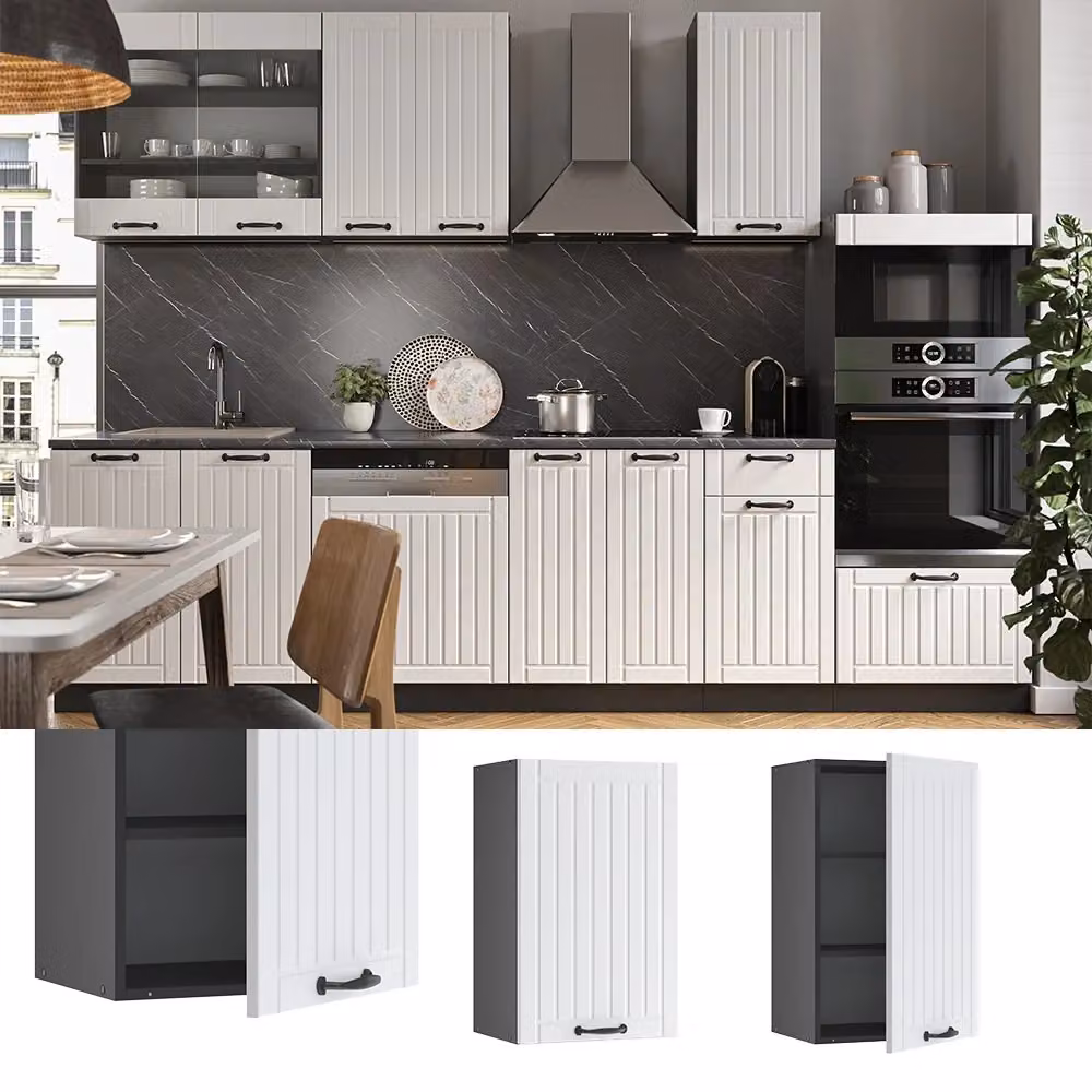 Pensile da cucina Vicco Fame-Line Bianco rustico e Antracite L: 45 cm – 2