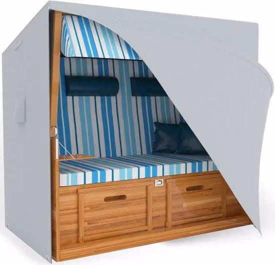 Telo da spiaggia, impermeabile, resistente ai raggi UV, tessuto a quadri 600D, 155 x 90 x 160 cm, grigio