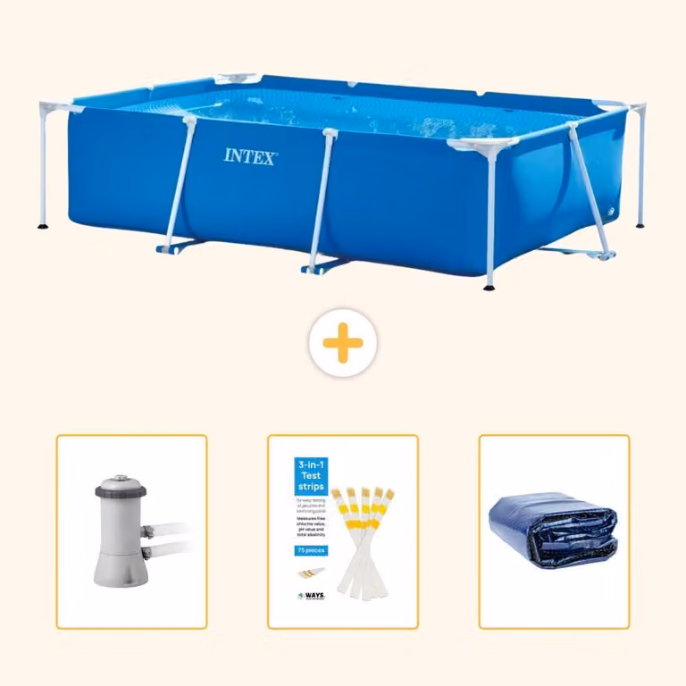 Piscina fuori terra rettangolare - 300x200x75 cm - 4 pezzi - Modello SCB74