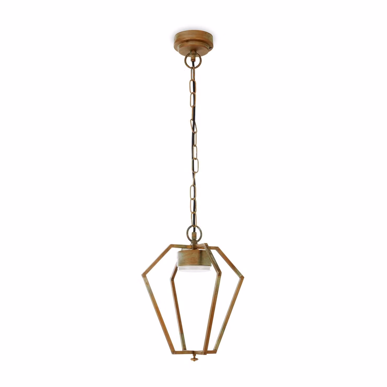Moretti Luce Sospensione LED esterni Gemstone 3452 ottone/opale, Bronzo / Ottone antico, Ottone, Vintage