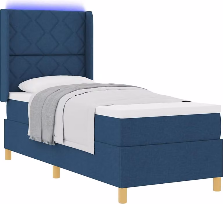 SYFAX™ Letto a molle con materasso Blu 140 x 200 cm Tessuto