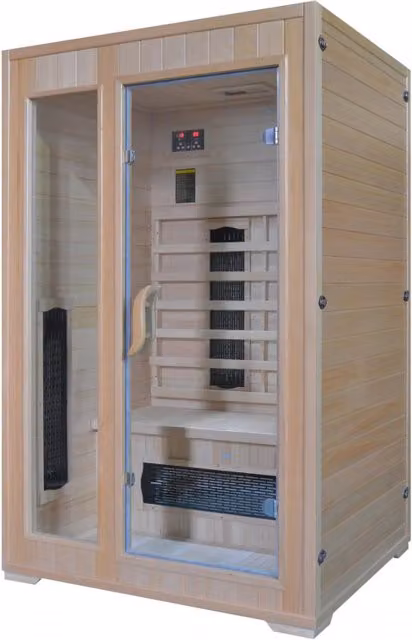 Sauna a infrarossi Relpunt Lanaida per 2 persone in legno di Hemlock, colore beige, L: 120 cm, P: 100 cm, H: 190 cm
