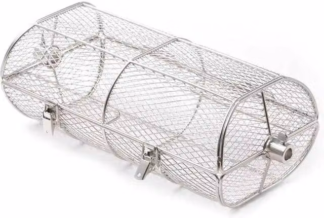 Cestello Girarrosto in Acciaio Inox Argento per Barbecue Primo Kamado