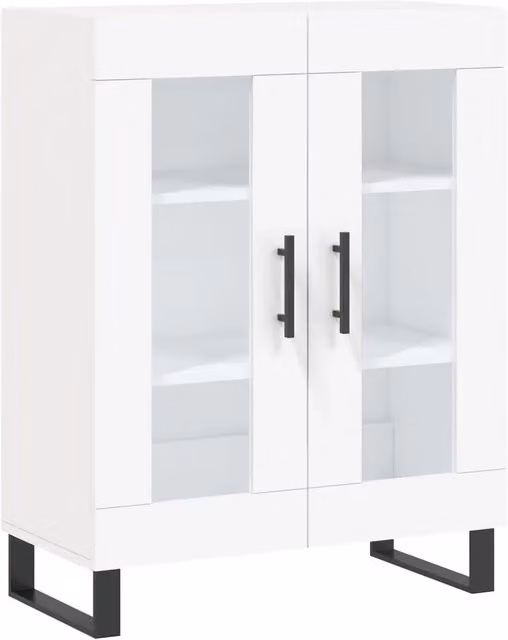 Credenza Buffet da pranzo Bianca in Legno Multistrato L: 69,5 cm, P: 34 cm, H: 90 cm – 1