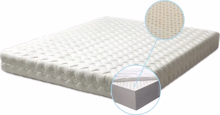 Materasso in lattice LUX - materasso a 7 zone 120x190 H2 altezza 20 cm RG 65 (fino a 95 kg) - anima in lattice a 3 strati, fermezza regolabile