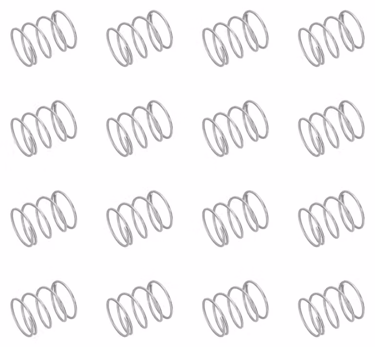 Molle a compression, 50 pezzi, acciaio inossidabile, dimensioni 0,8 x 15 x 15 mm