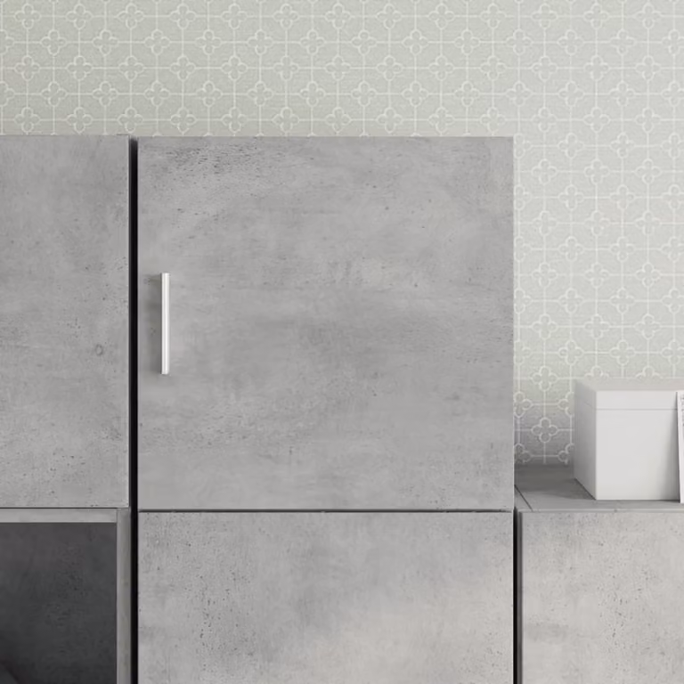Mobile a parete vidaXL in legno multistrato e MDF, colore grigio argento, L 40 cm x P 42,5 cm x H 40 cm