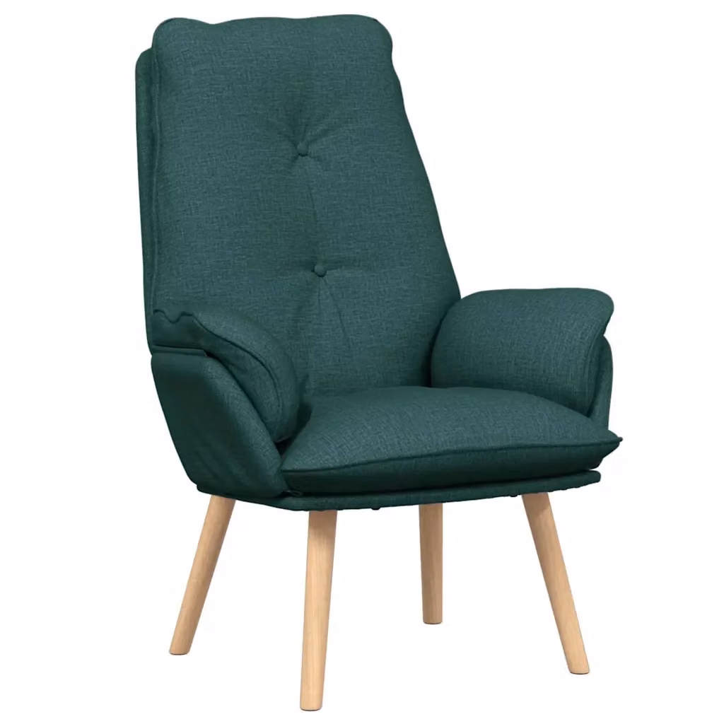 Poltrona Lounge Moderna Verde con Braccioli in Tessuto e Legno L: 69 cm, P: 74 cm, H: 93 cm – 2