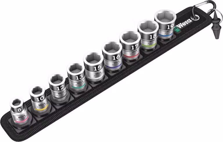 Set di inserti per chiavi a bussola con funzione di bloccaggio 3/8" da 10 pezzi Wera | 4013288194947