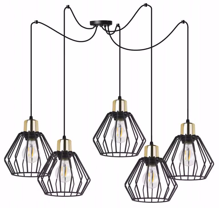 Lampada a sospensione, lampadario da soffitto, paralume in filo metallico, LED