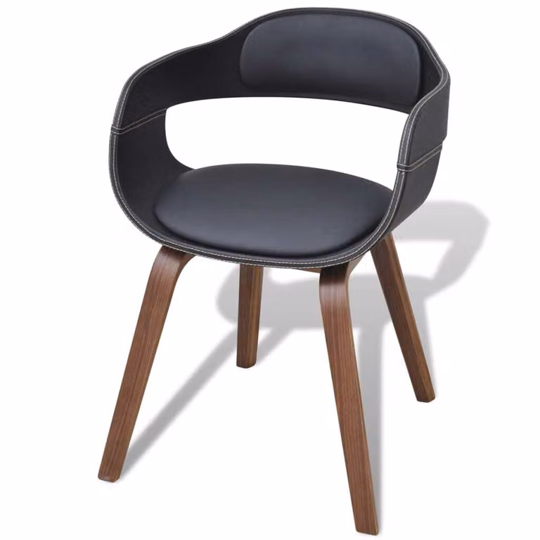 vidaXL Sedie da pranzo 6 pezzi in legno curvato nero e Pelle finta